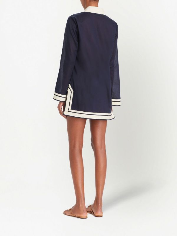 Cotton tunic in blue - Tory Burch