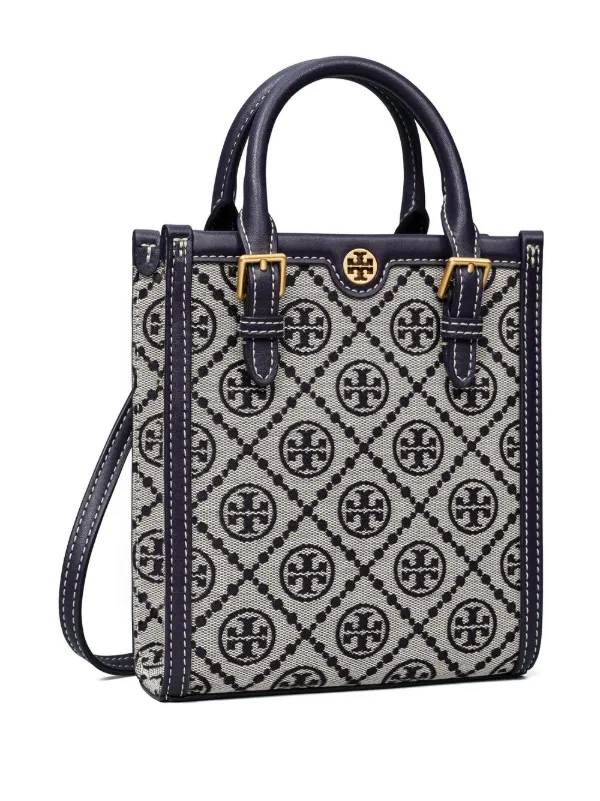 Tory Burch T Monogram Mini Tote Bag | Grey | FARFETCH JO