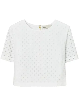 Tory Burch eyelet-pattern Crop Top - Farfetch