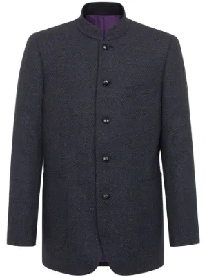 Mens stand collar outlet wool coat