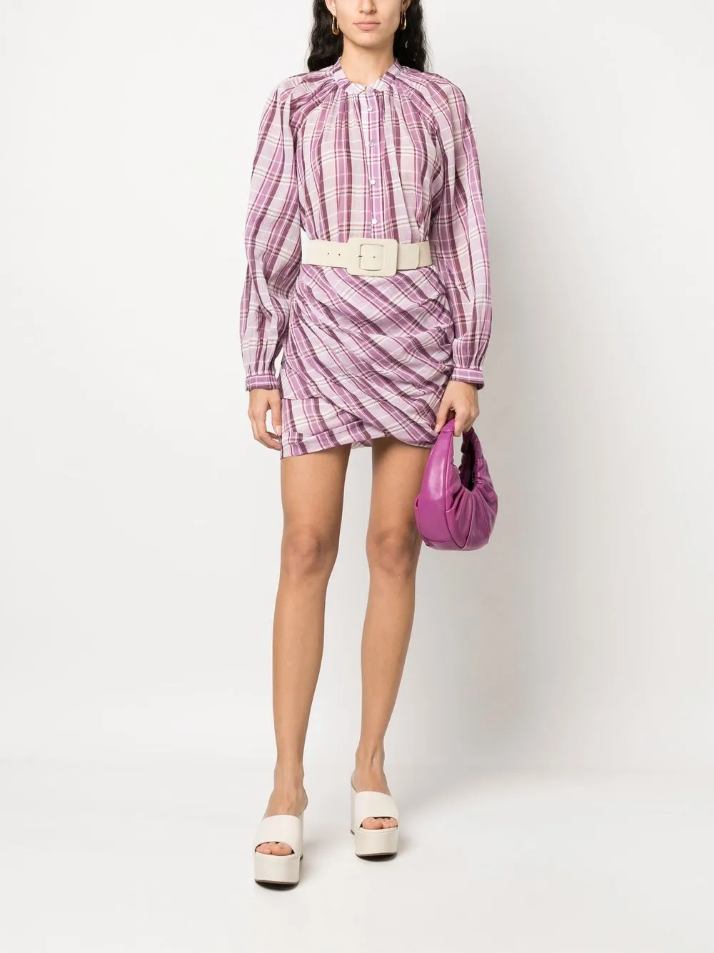Isabel Marant Étoile Plaid-print Short Skirt In Rosa