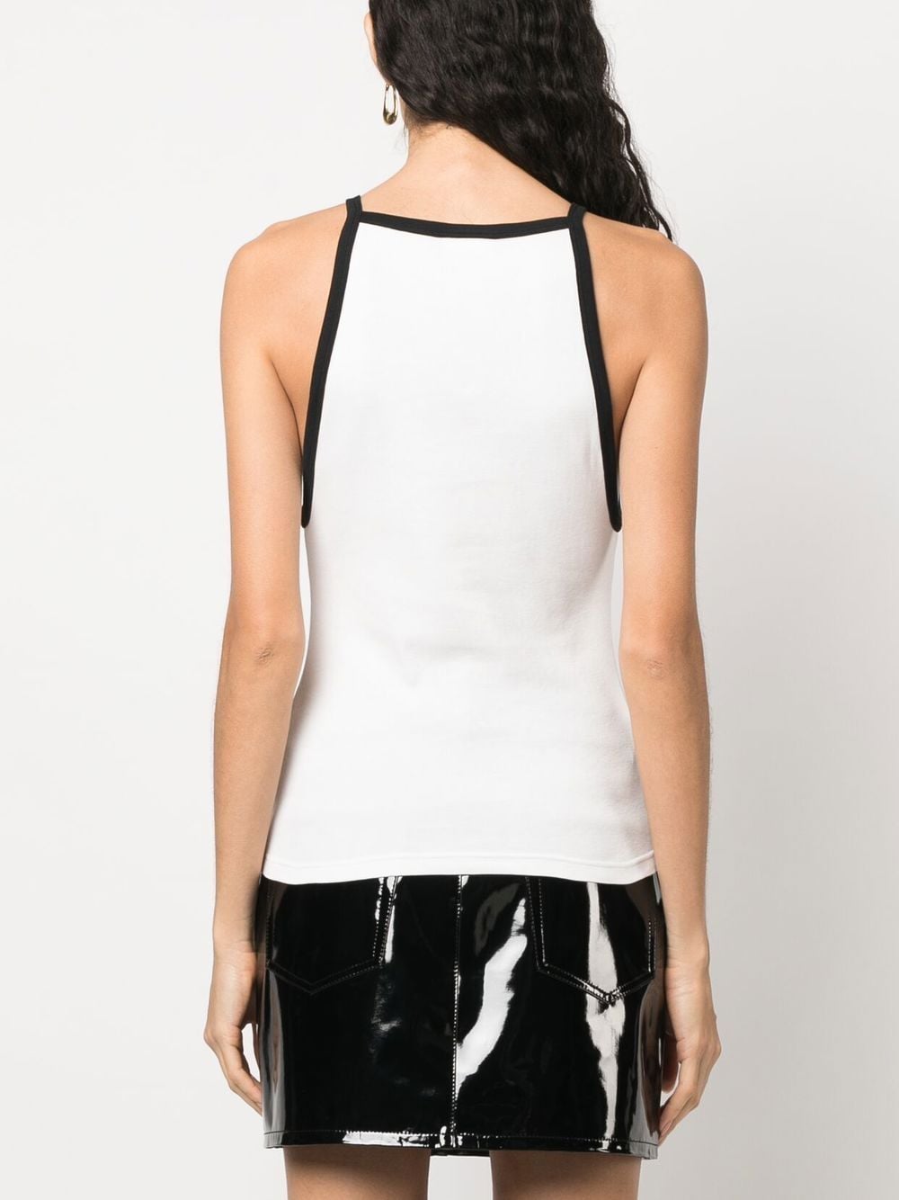 Shop Courrèges Embroidered-logo Cotton Tank Top In White