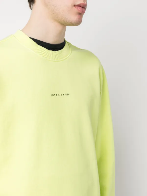 1017 ALYX 9SM logo-print Cotton Sweatshirt | Yellow | FARFETCH