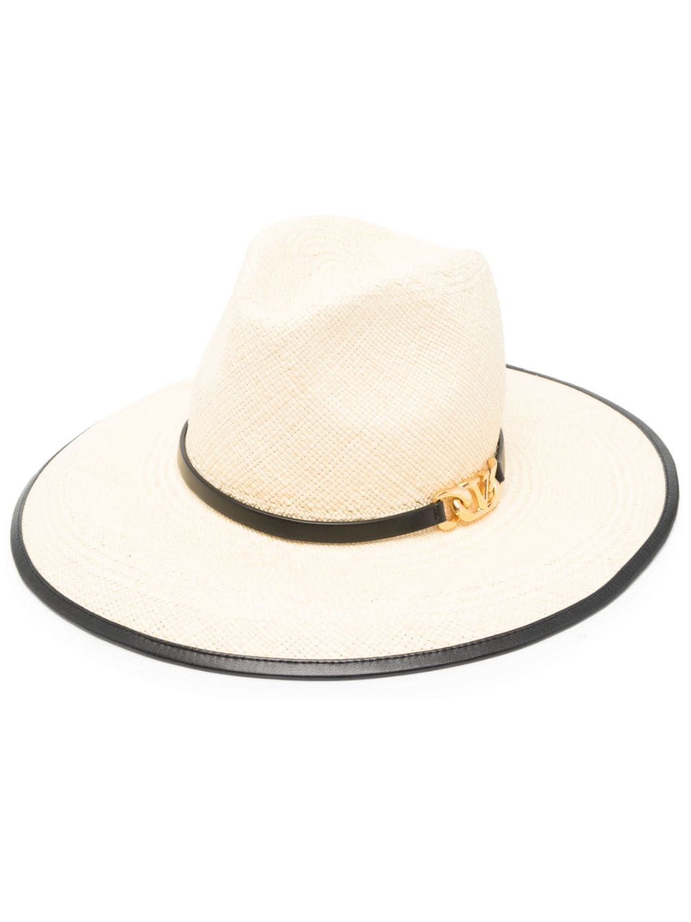 Shop Valentino Vlogo Chain Sun Hat In Neutrals