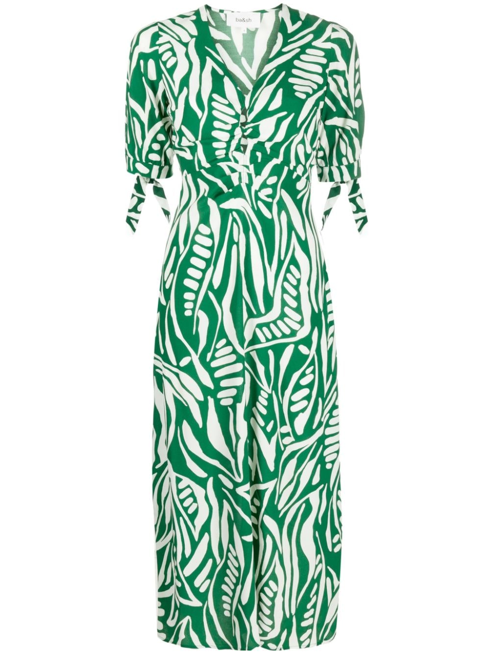 Shop Ba&sh Therence Printed Midi Dress In Green