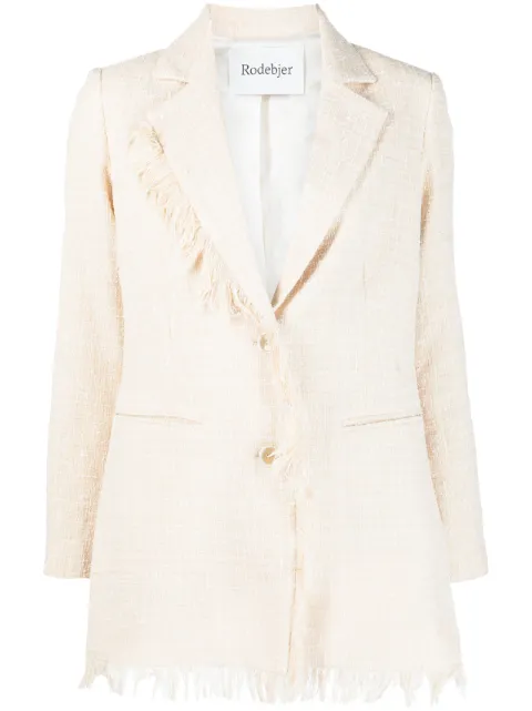 Rodebjer fringed-edge single-breasted blazer