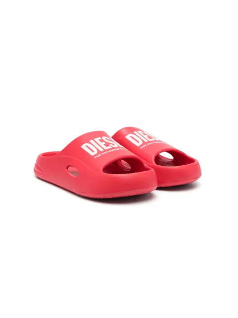 Diesel Kids Chuncky embossed-logo slides 