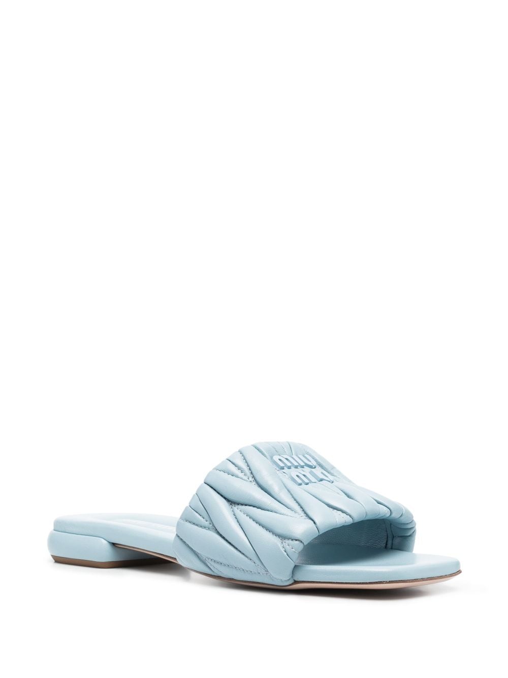 Miu Miu Slippers met logoplakkaat - Blauw