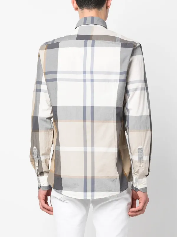 Barbour long-sleeve Plaid Cotton Shirt Neutrals FARFETCH IN