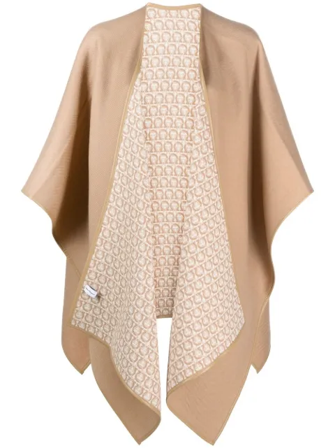 Ferragamo logo-print wool cape