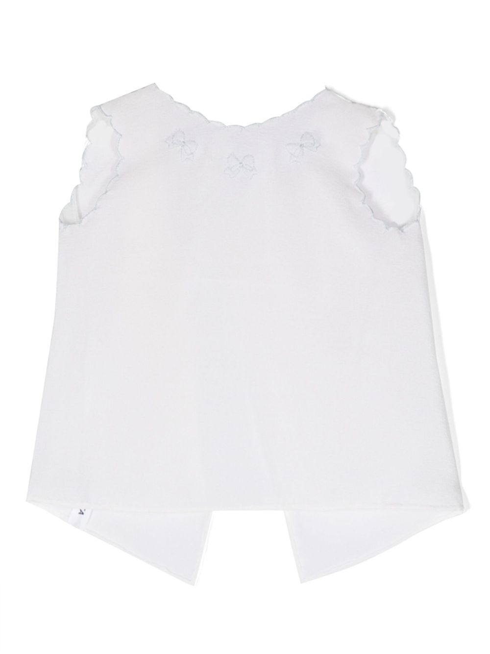 Mariella Ferrari Babies' Bow-print Sleeveless Shirt In White