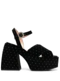 Nodaleto Bulla Joni 110mm velvet platform sandals - Black