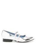 Blue Bird Shoes metallic-finish side-buckle ballerina shoes - Silver