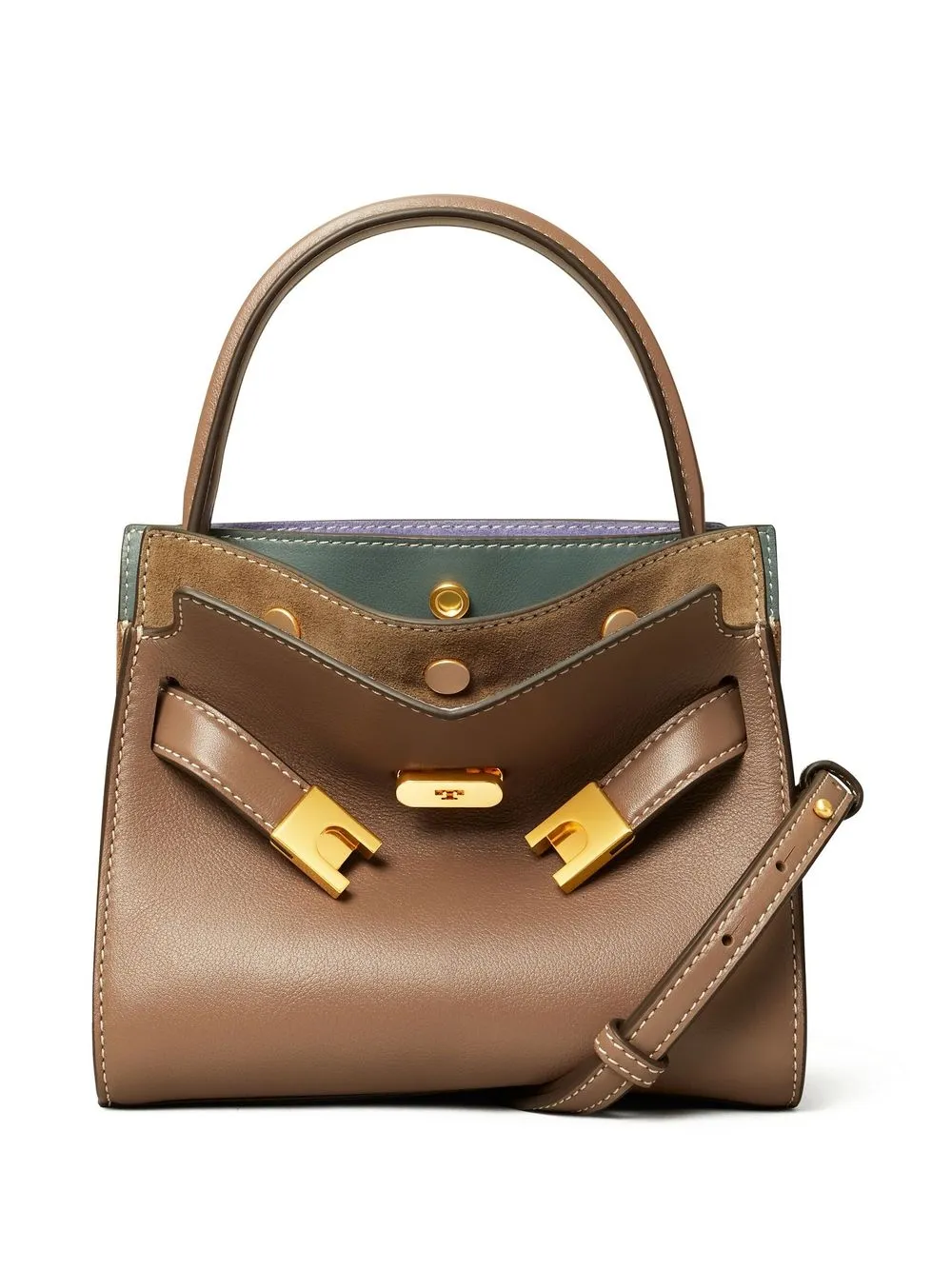 Tory Burch Lee Radziwill Leather Crossbody Bag In Brown