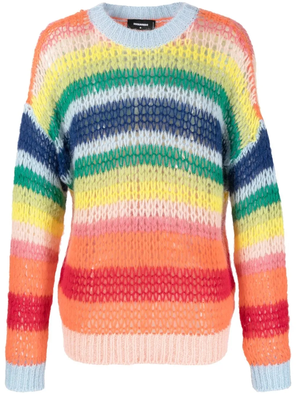 Dsquared2 Striped Crew-neck Jumper In Blau