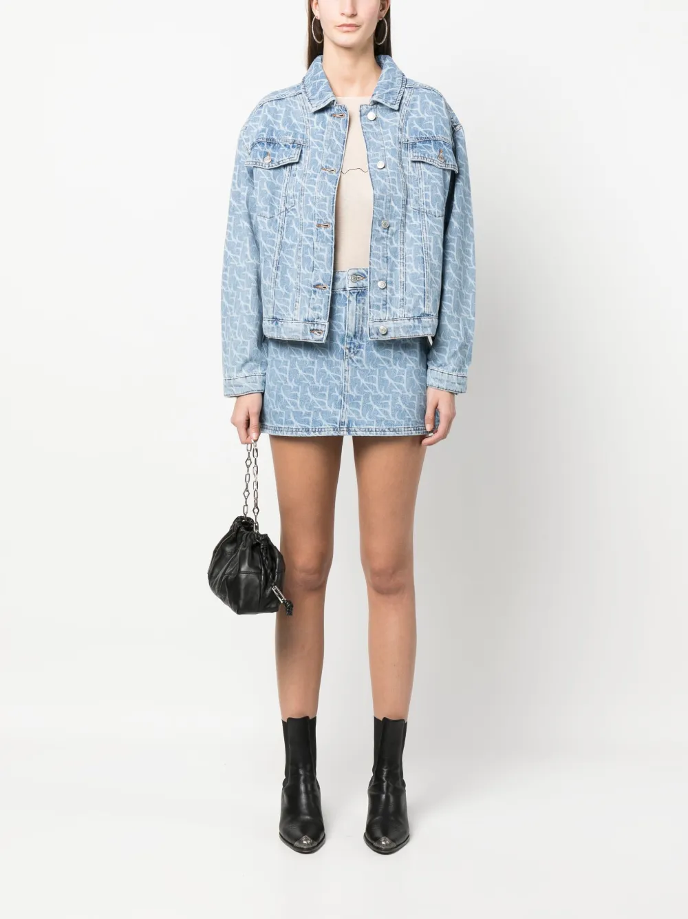 Ba&Sh Mini-rok met monogram - Blauw