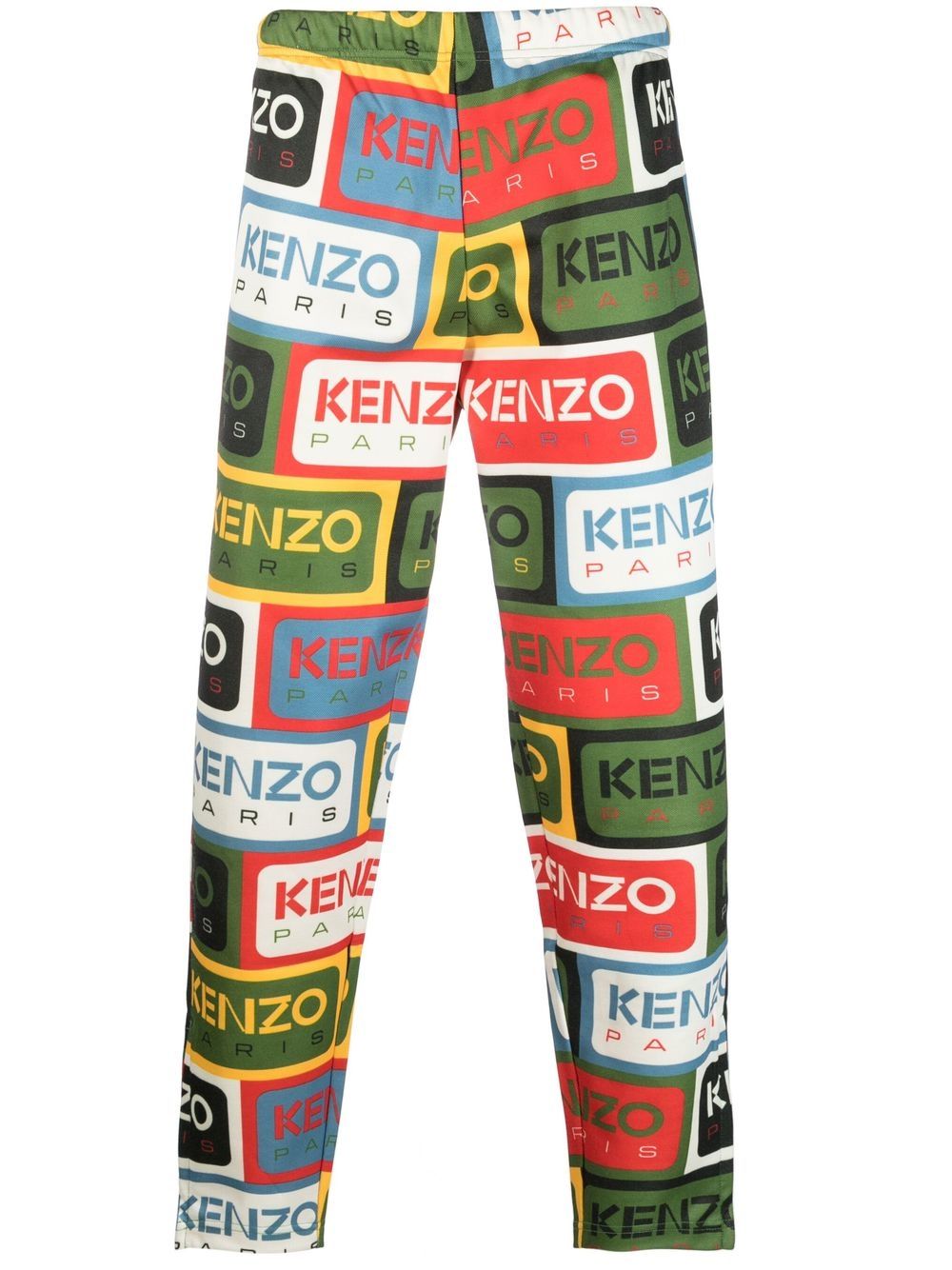 Kenzo Logo-print Elasticated-waistband Trousers In Green