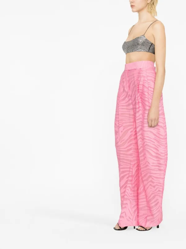 The Attico Gary zebra-pattern Trousers | Pink | FARFETCH