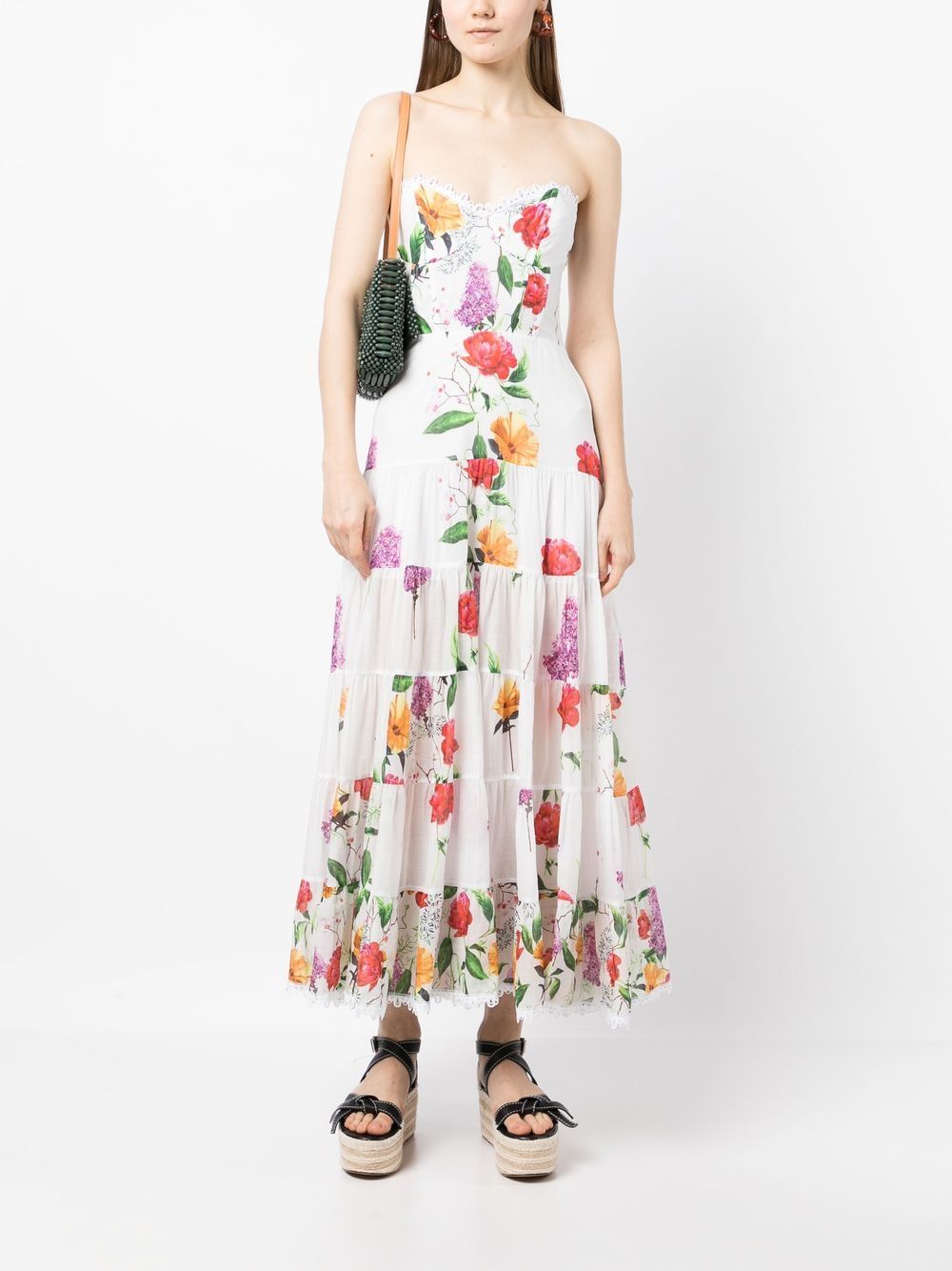 Charo Ruiz Ibiza Maxi-jurk met bloemenprint - Wit