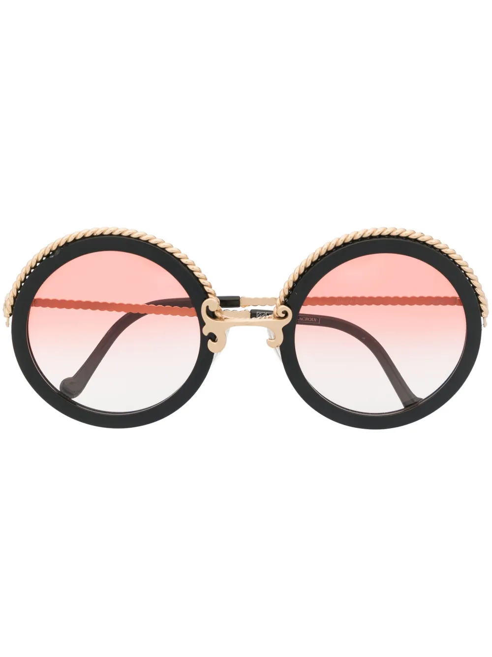 Christian Lacroix Pre-Owned 1990s twist-detailing round-frame sunglasses | Gold | Image 1