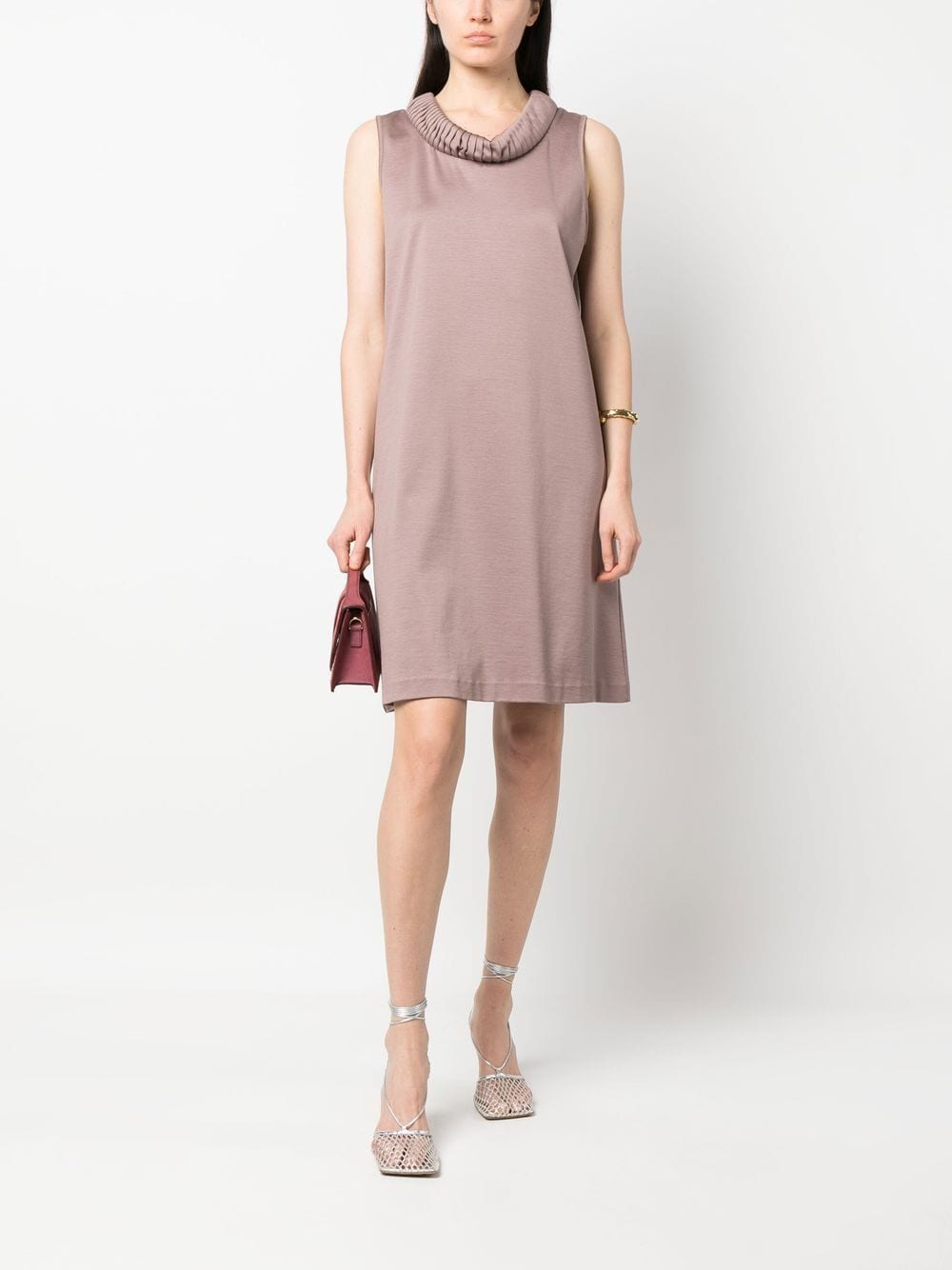 Pre-owned Fendi 2010 Cowl-neck Dress In Pink