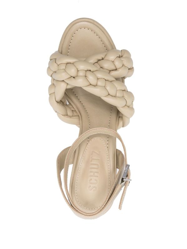 Braided block heel discount sandals