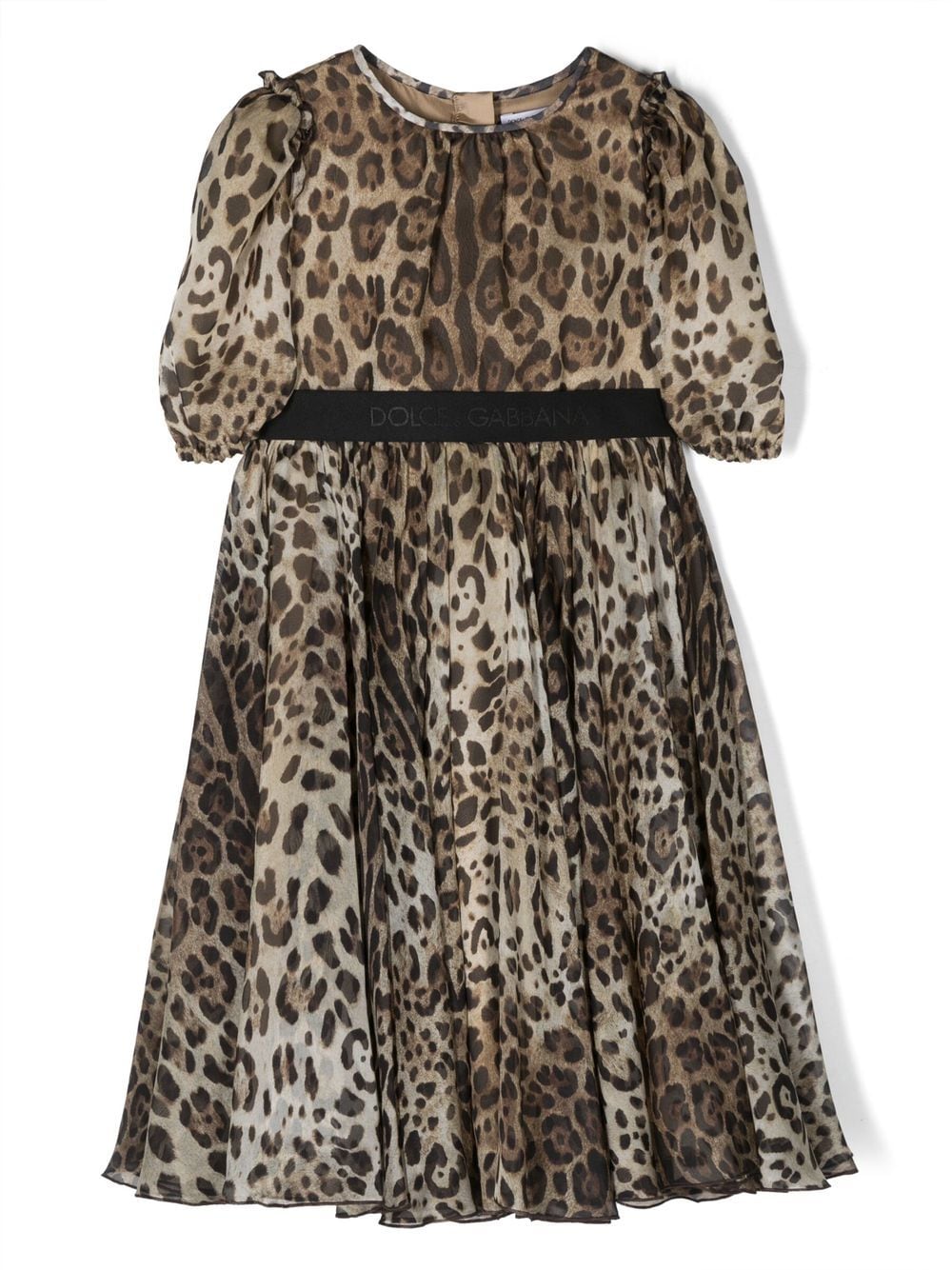 Dolce & Gabbana Kids' Leopard Dress In Brown