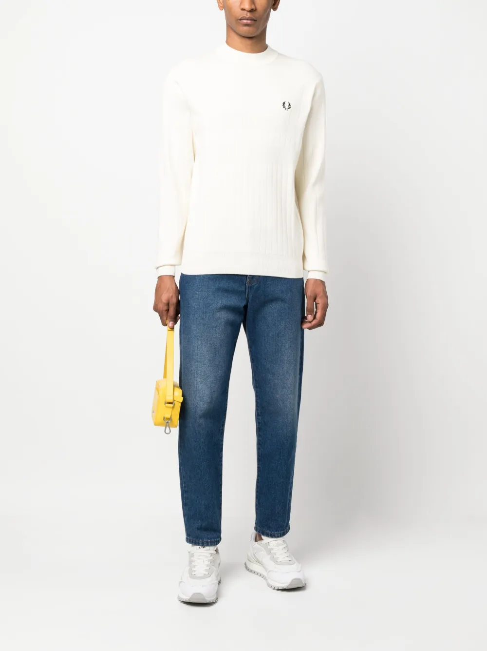 Fred Perry Ribgebreide trui - Beige