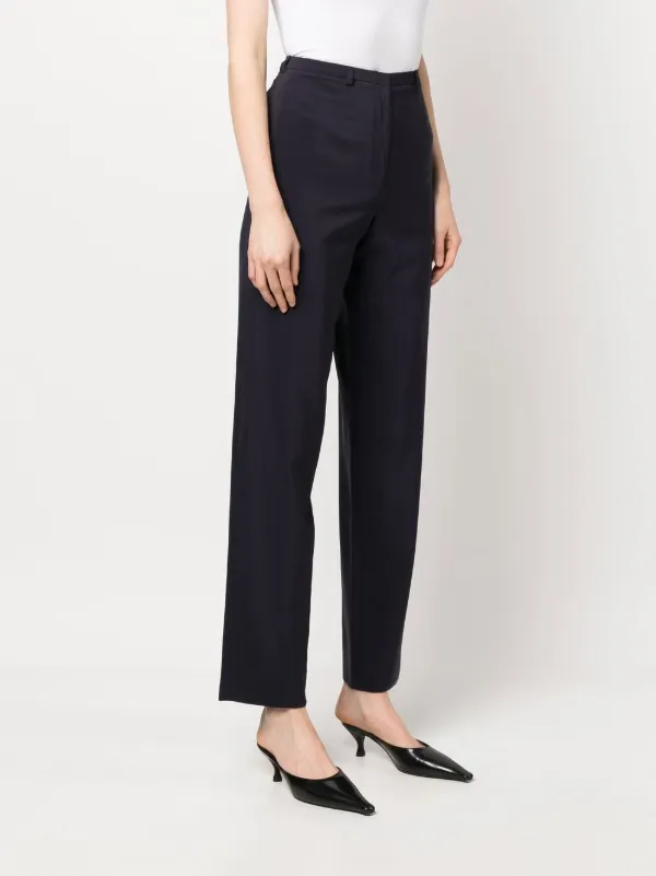 Giorgio Armani Pre-Owned 1990s wool-blend slim-cut Trousers | Blue