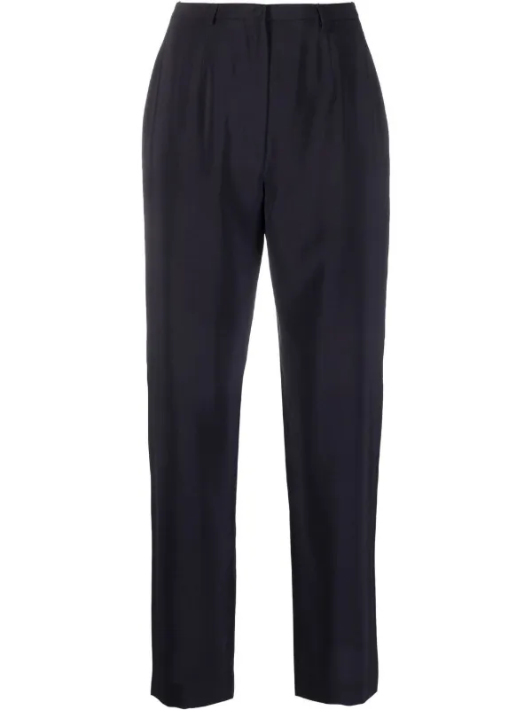 パンツ 90s Giorgio Armani wide wool slacks 50 Giorgio Armani Pre-Owned 1990s wool-blend slim-cut Trousers | Blue
