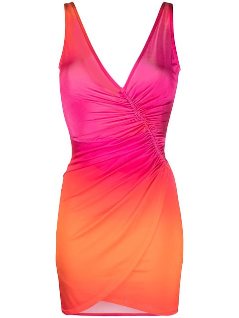 Louisa Ballou ombré V-neck minidress