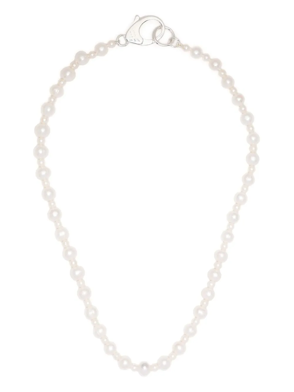 Hatton Labs Sterling Silver Pebbles Pearl Necklace In Weiss