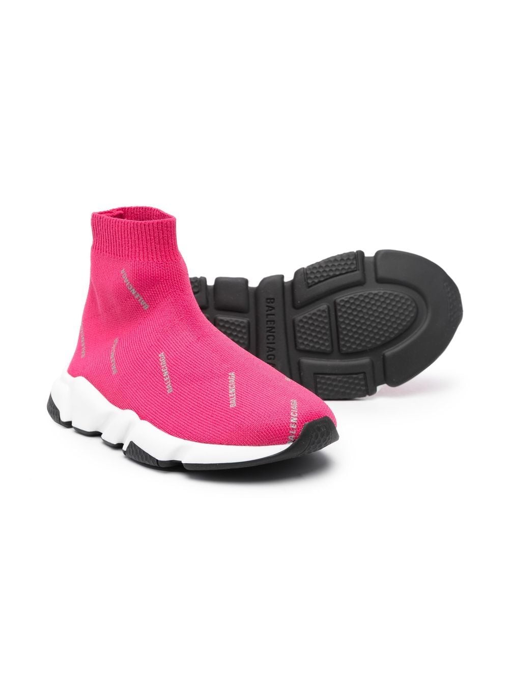 Shop Balenciaga Speed Logo-print Sock Sneakers In Pink