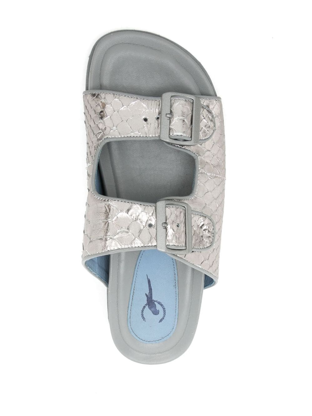 Blue Bird Shoes snakeskin-effect buckled sandals Silver