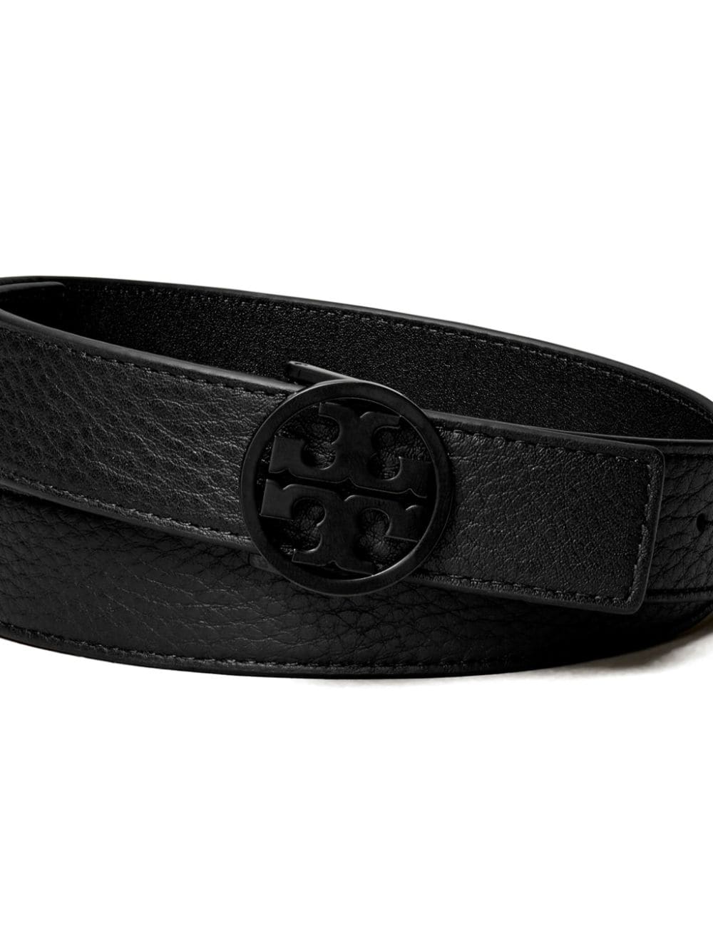 Tory Burch Miller Double T leather belt - Zwart