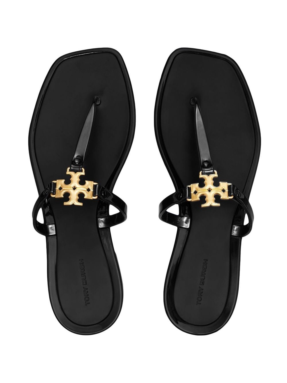 Tory Burch Roxanne Jelly Sandals In Perfect Black/gold | ModeSens
