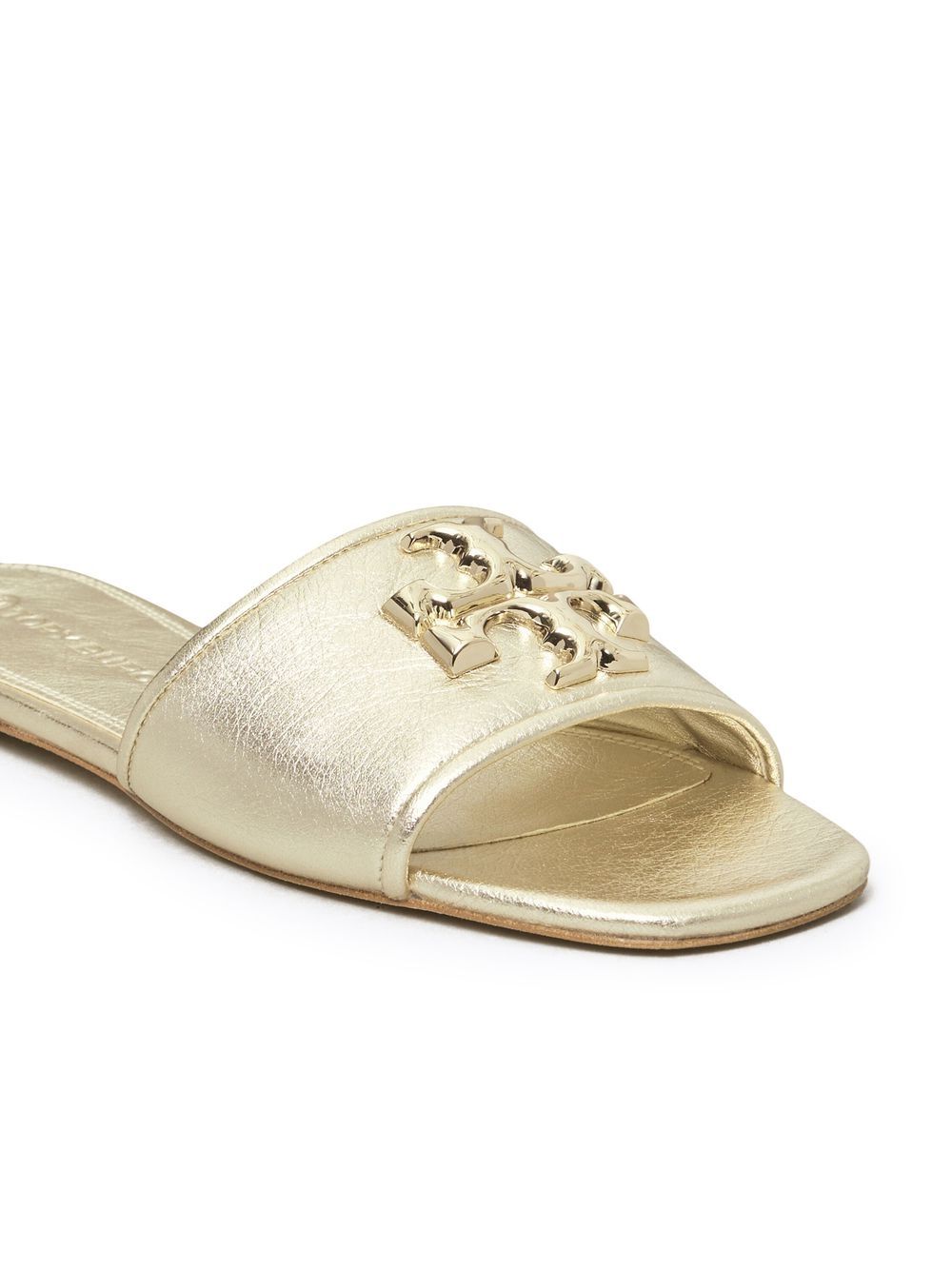 Shop Tory Burch Eleonor Single-band Slides In Gold