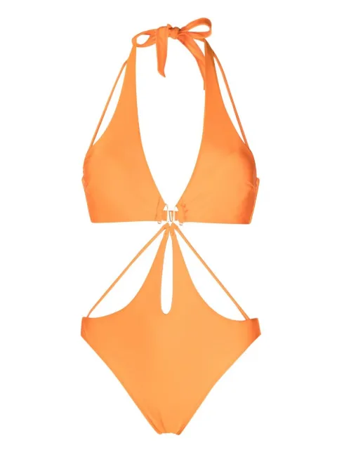 Cult Gaia cut-out detail halterneck swimsuit