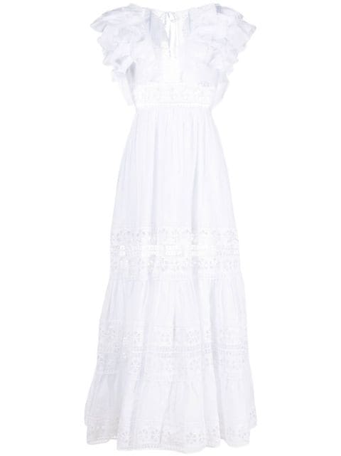 Charo Ruiz Ibiza long lace-detail cotton dress