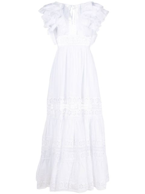 Charo Ruiz Ibiza long lace-detail cotton dress