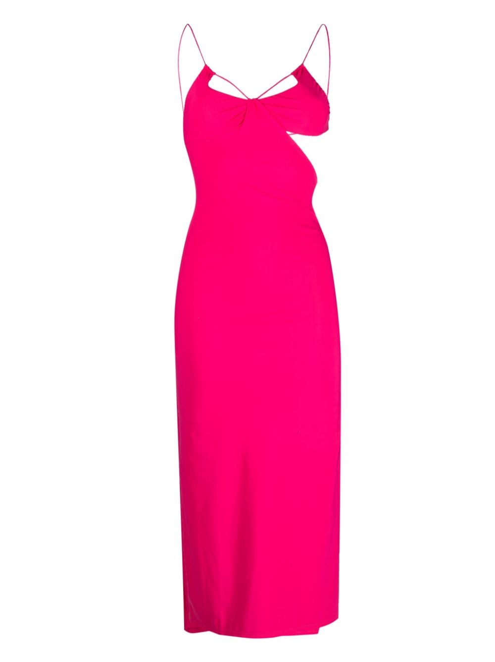 Shop Amazuìn Cut-out Detailing Midi Dress In Rosa