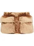 Miu Miu patch-pocket denim mini skirt - Brown