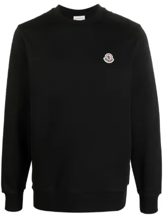 Moncler logo patch Cotton Sweatshirt Black FARFETCH HK