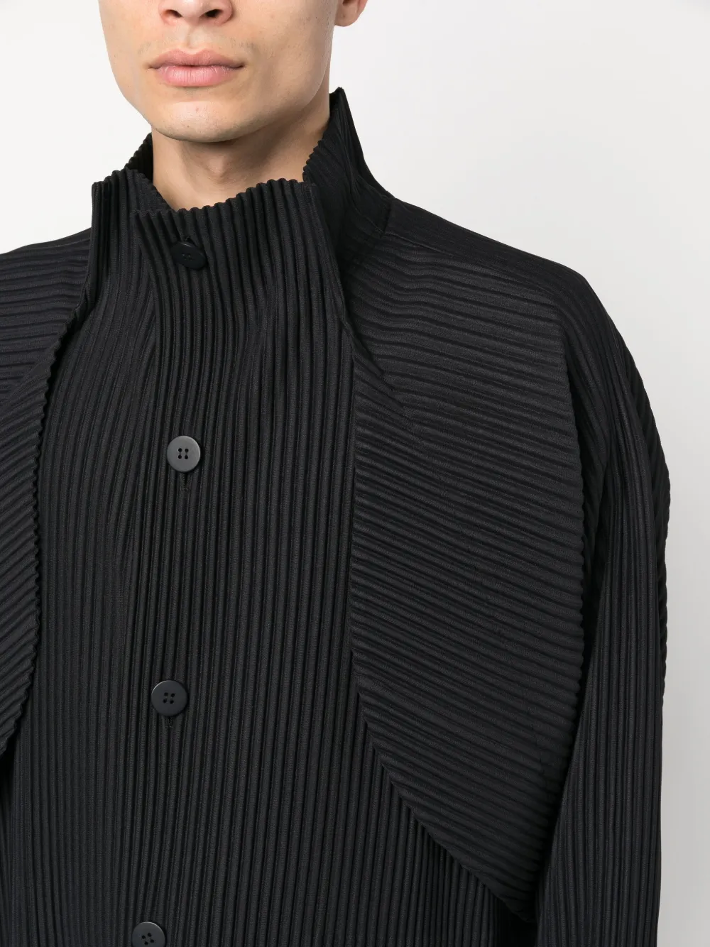 Homme Plissé Issey Miyake Vase plissé-detail Coat - Farfetch