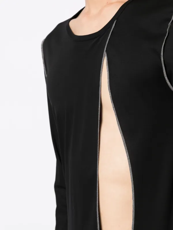 【SULVAM】BLACK SHORT SLEEVECUT T-SHIRTS 61CSRLm707L.jpg