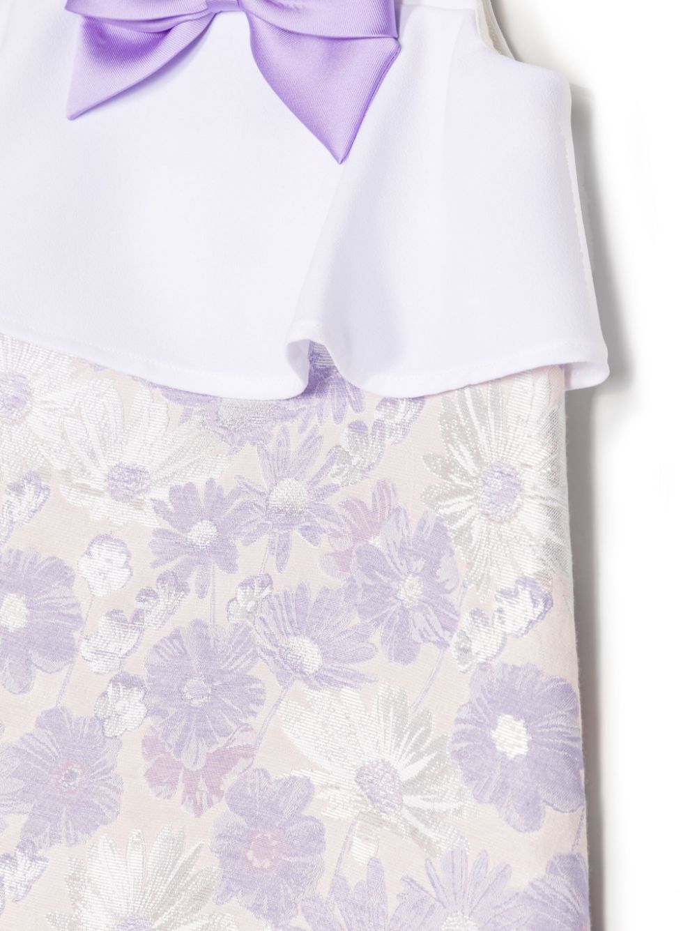 Shop Hucklebones London Bow-detail Floral-print Mini Dress In Purple