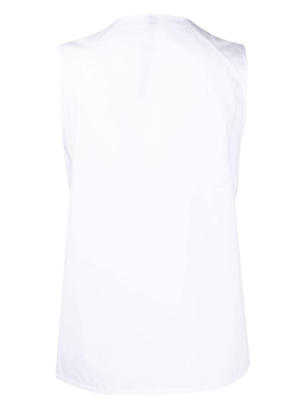 Shop Sara Lanzi Cotton Sleeveless Top In White