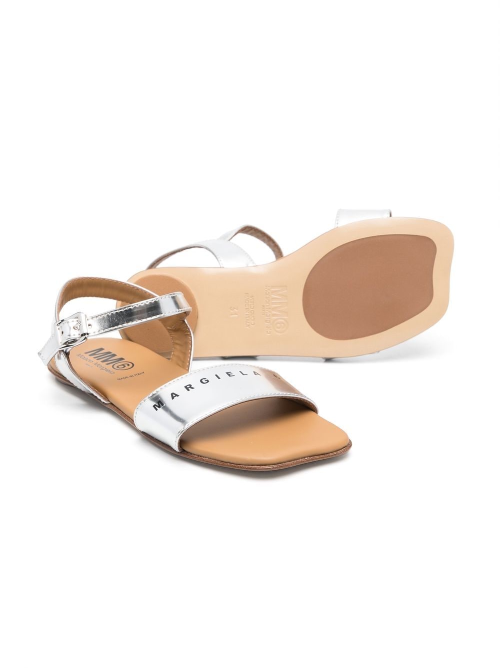 MM6 Maison Margiela Kids Sandalen met metallic-effect - Zilver