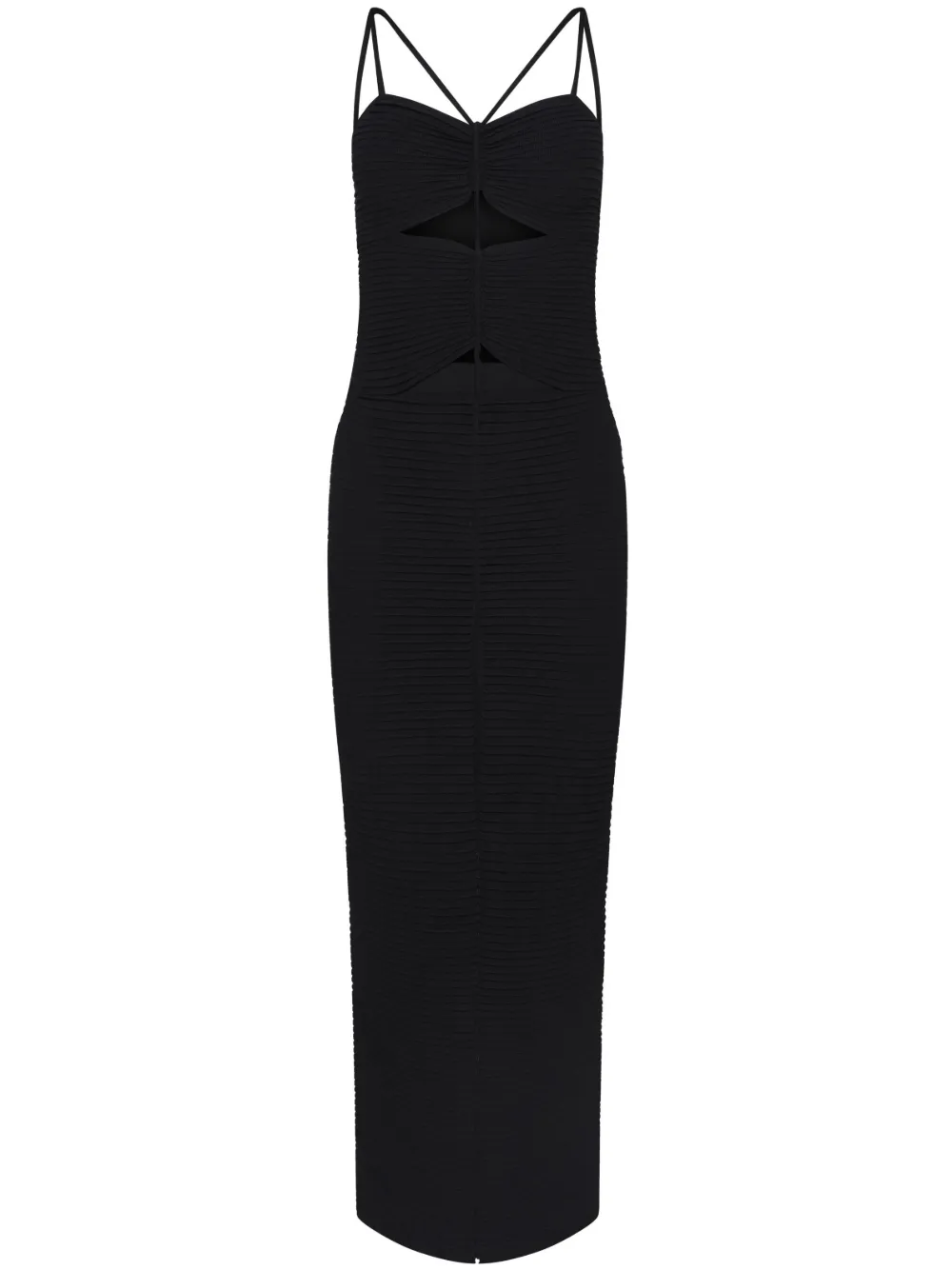 Altuzarra Suberi Cutout Pintuck Maxi Dress In Black