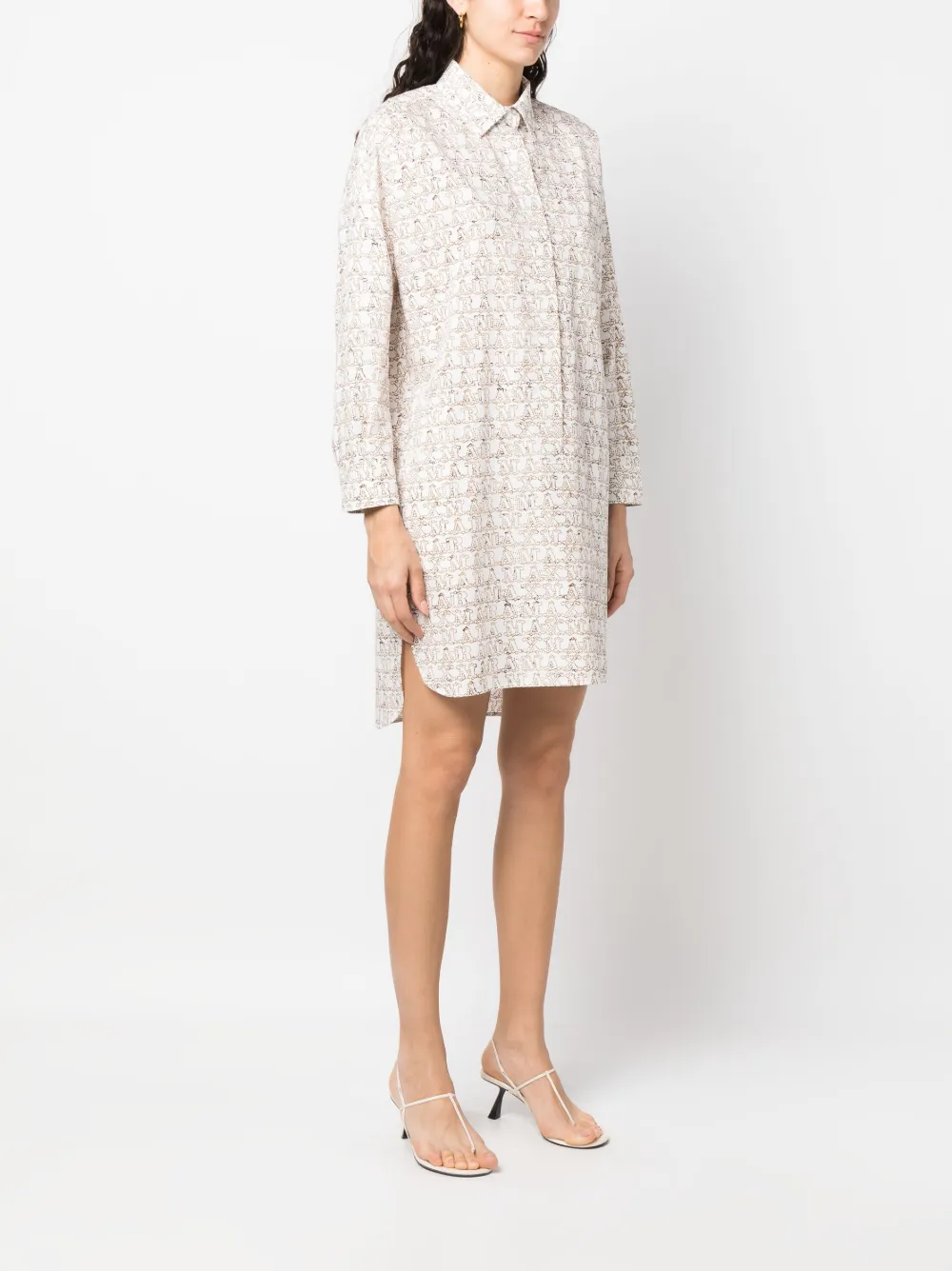 Max Mara Bevanda - Long-sleeved Cotton Dress In White